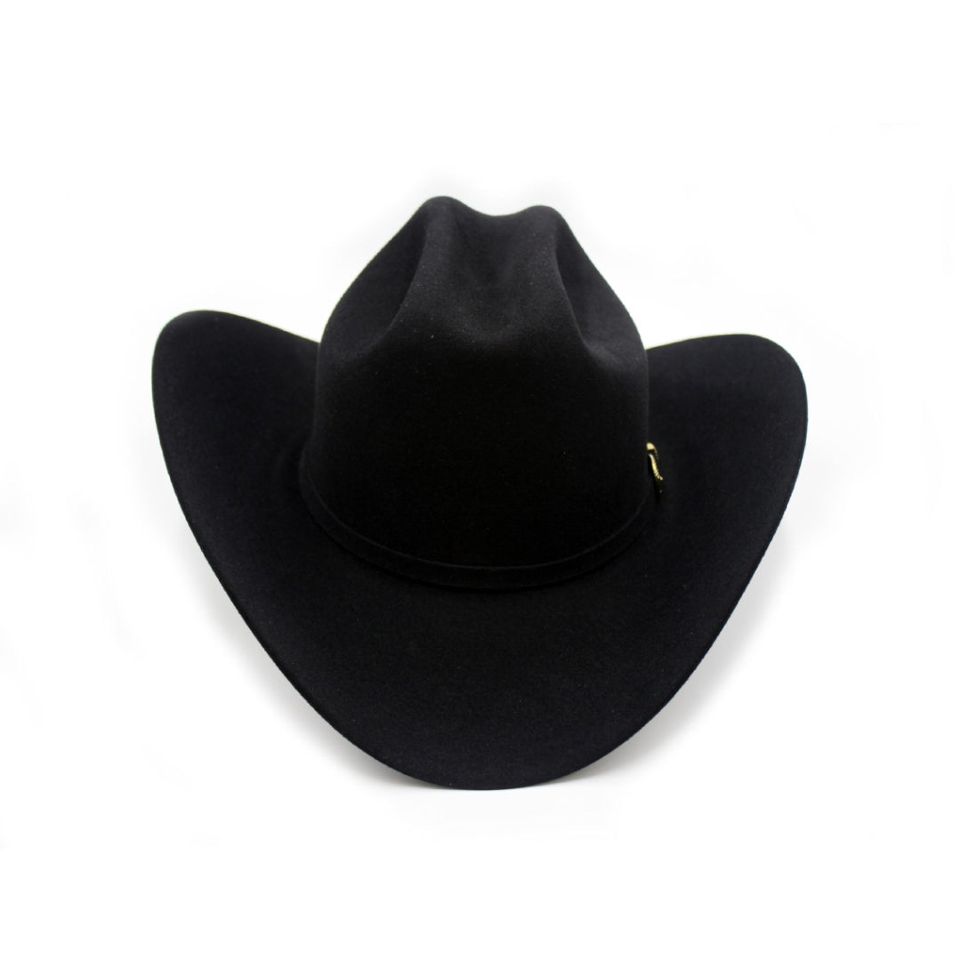 LARRY MAHAN 6X REAL BLACK FUR FELT COWBOY HAT