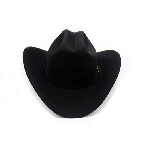 LARRY MAHAN 6X REAL BLACK FUR FELT COWBOY HAT
